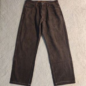Vintage Koman 36x34 Baggy Dark Brown Orange Jeans Pants Loose Relaxed Straight